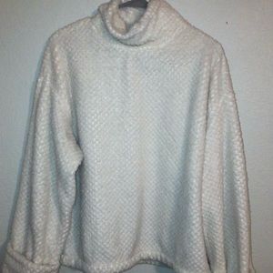 Fluffy white sweater